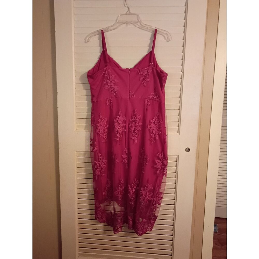 Guess Hot Pink Lace Midi Dress - Picture 4 of 8